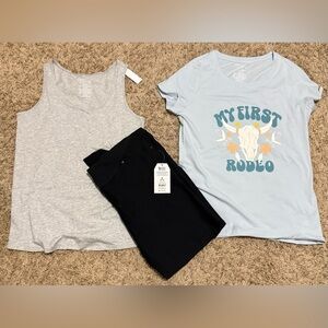 Time And Tru Maternity Tank, Tee And Straight Leg Jeggings  Bundle Size: M